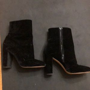 BCBG velvet heeled boots
